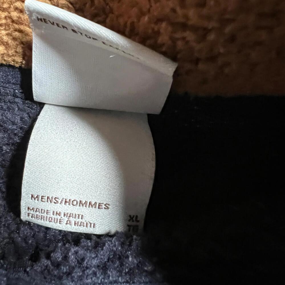 The North Face Men’s XL Quarter Zip Fleece Pullover Brown Navy Outdoor Hiking - Picture 4 of 8